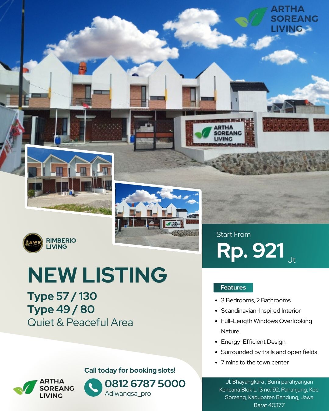 Artha Soreang Living Perumahan Dekat Toll Seroja Tanpa Dp Cukup 5Jt